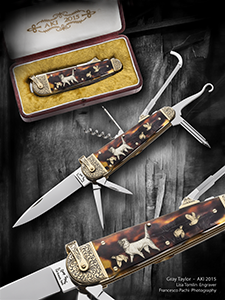 AKI 2015 Sportsman Knife with Quail and Llewellin Setter
