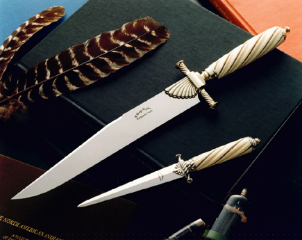Ivory handled Bowie and Dagger